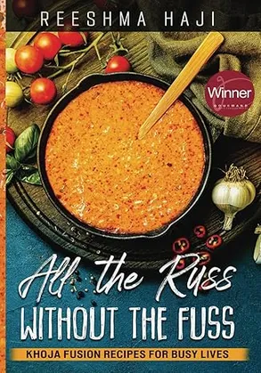 Cover of Reeshma Haji's book "All the Russ without the fuss" displaying a red lentil stew